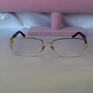 Versace VE 1175B 1002 | Gold & Havana Rectangular Eyeglasses - With Box